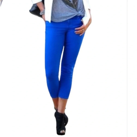 PAIGE Roxbury Purple Skinny Ankle Jeans Blue Pop of Colour Stretch USA Retro 29 - Picture 1 of 12